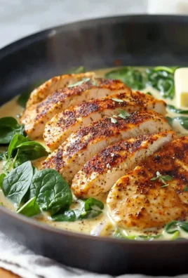 One Pan Blackened Chicken Alfredo with creamy sauce and spices