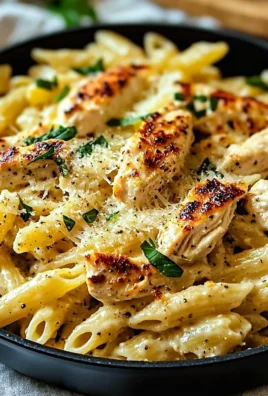 One Pot Garlic Parmesan Chicken Pasta with creamy sauce and chicken