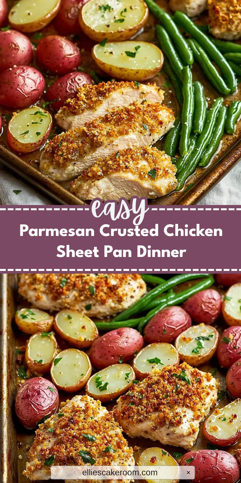 Parmesan Crusted Chicken Sheet Pan Dinner