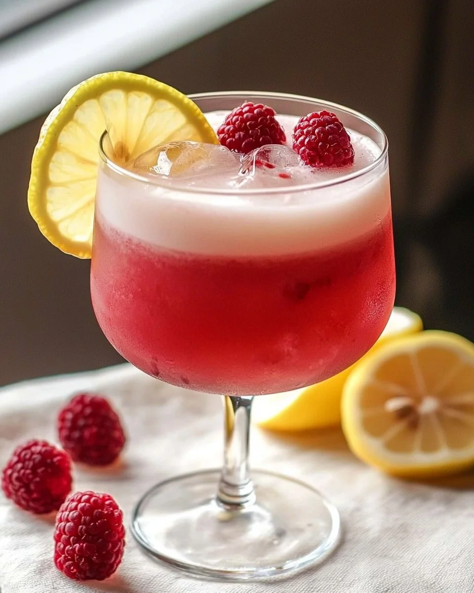Raspberry Gin Sour Cocktail