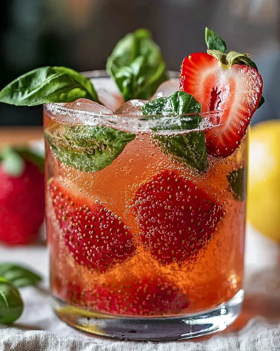 Refreshing Strawberry Basil Smash Cocktail