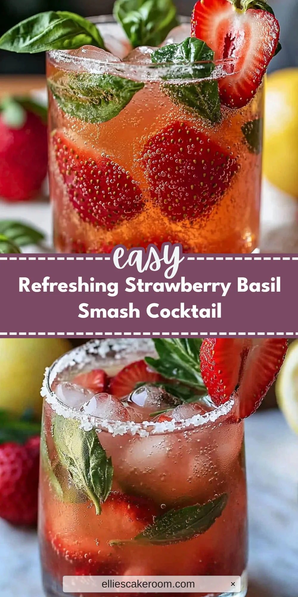 Refreshing Strawberry Basil Smash Cocktail