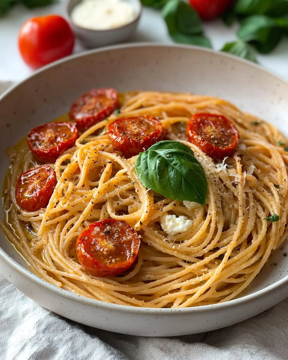 Roasted Tomato and Garlic Ricotta Pasta