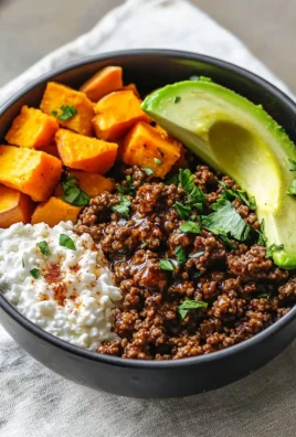 Viral Hot Honey Ground Beef Bowl - High protein and fiber meal prep dish