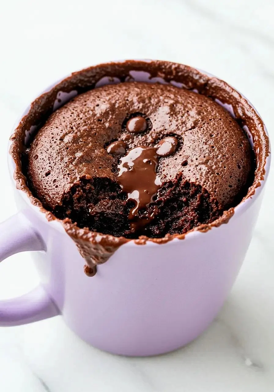Delicious 5-minute chocolate mug cake in a microwave-safe mug