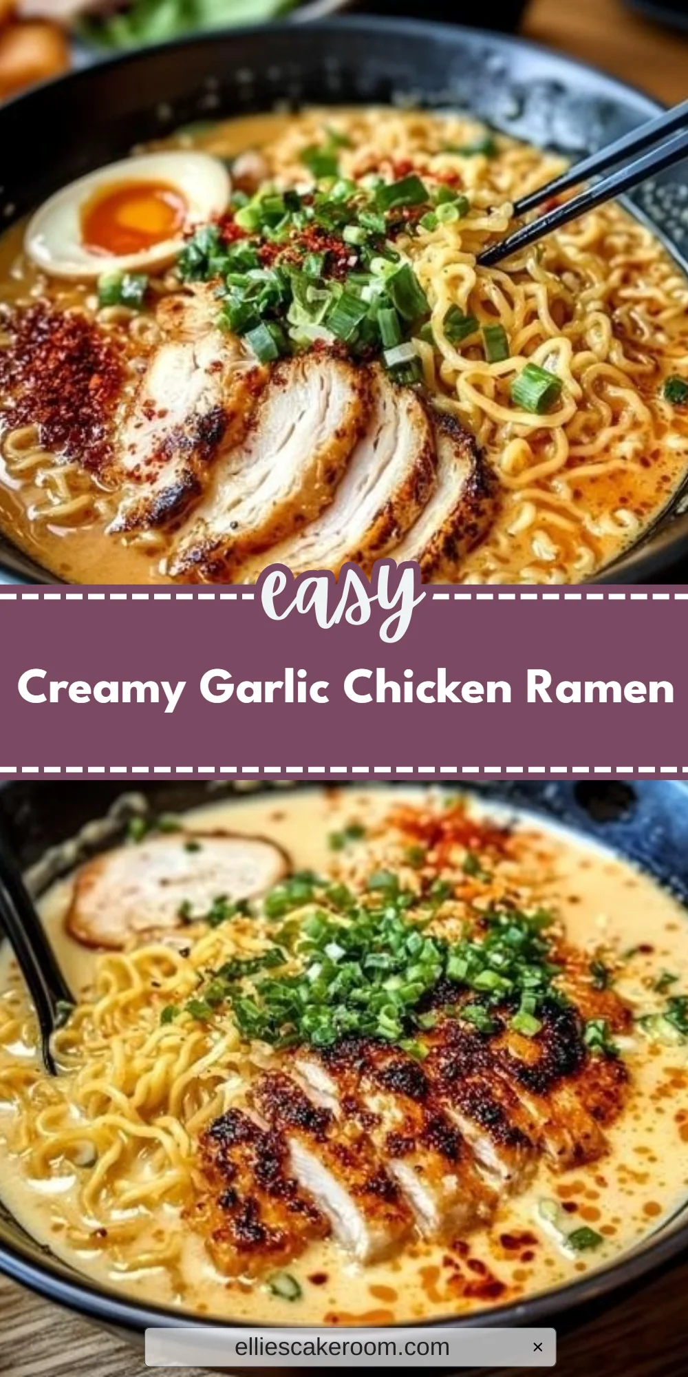 Creamy Garlic Chicken Ramen