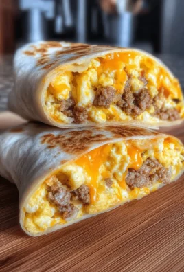 Easy freezer breakfast burritos stacked on a plate ready to be microwaved