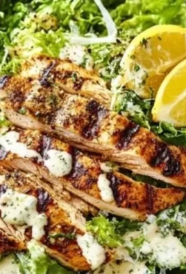 Fresh Grilled Chicken Caesar Salad with romaine, croutons, and Caesar dressing