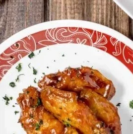Honey Barbecue Air Fryer Chicken Wings ready to serve