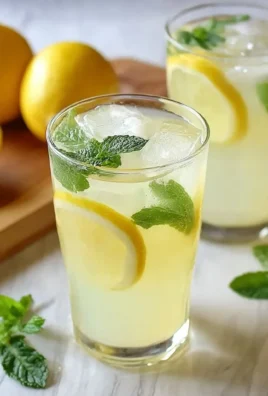 Refreshing mint lemonade served in a glass with fresh mint leaves.