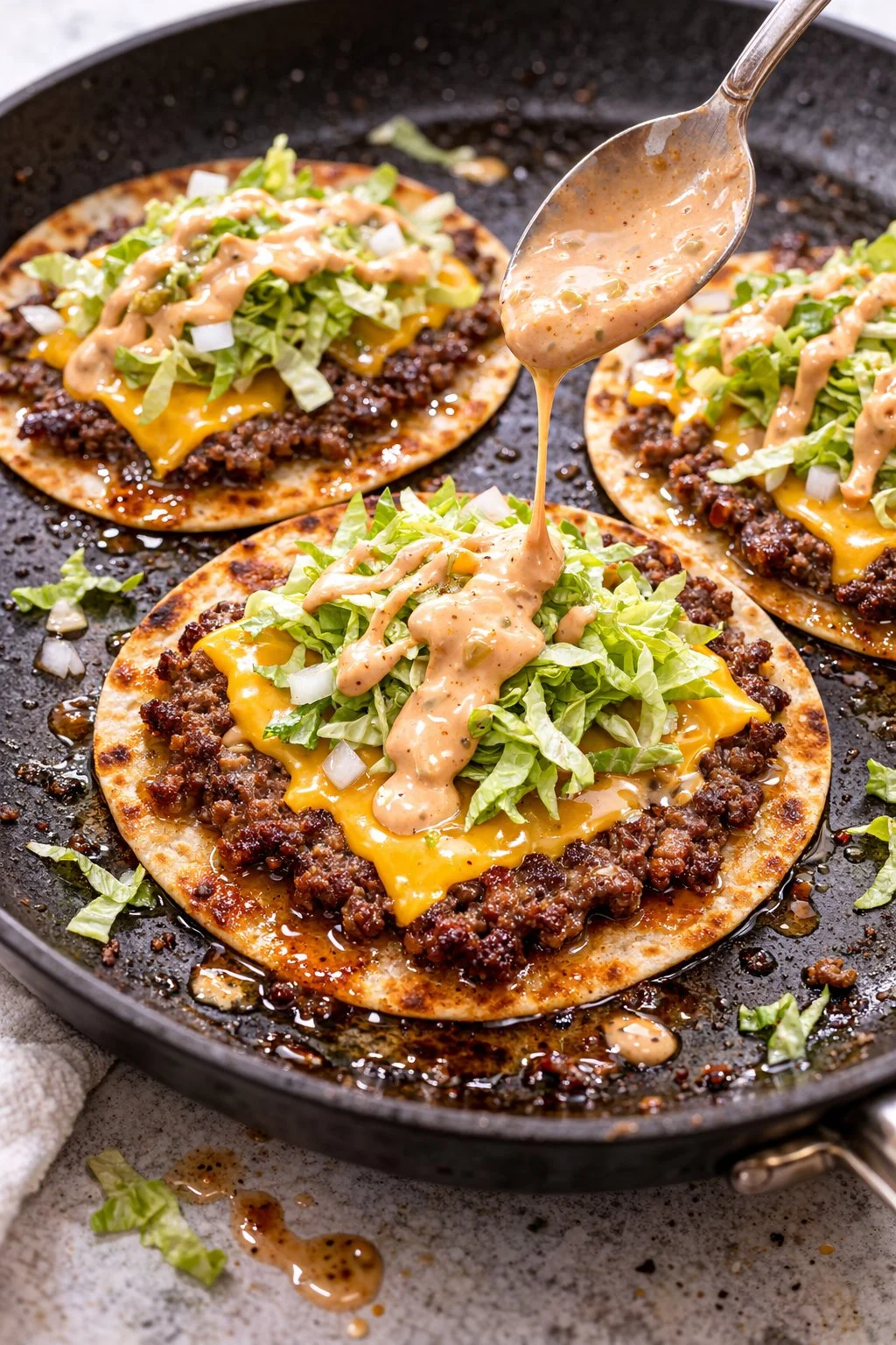 Big Mac Tacos featuring crispy smash burger flavor in a taco shell