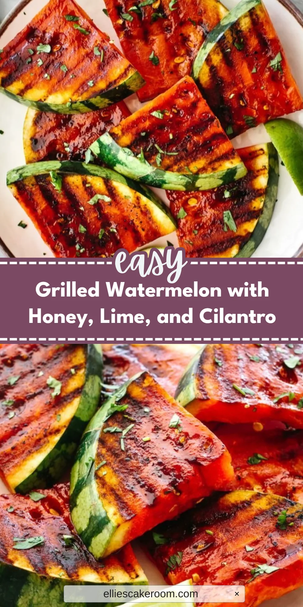 Grilled Watermelon with Honey, Lime, and Cilantro