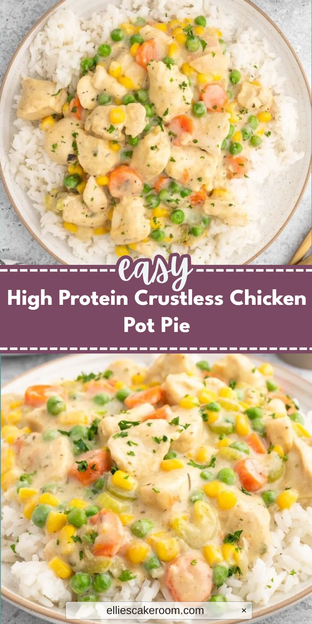 High Protein Crustless Chicken Pot Pie