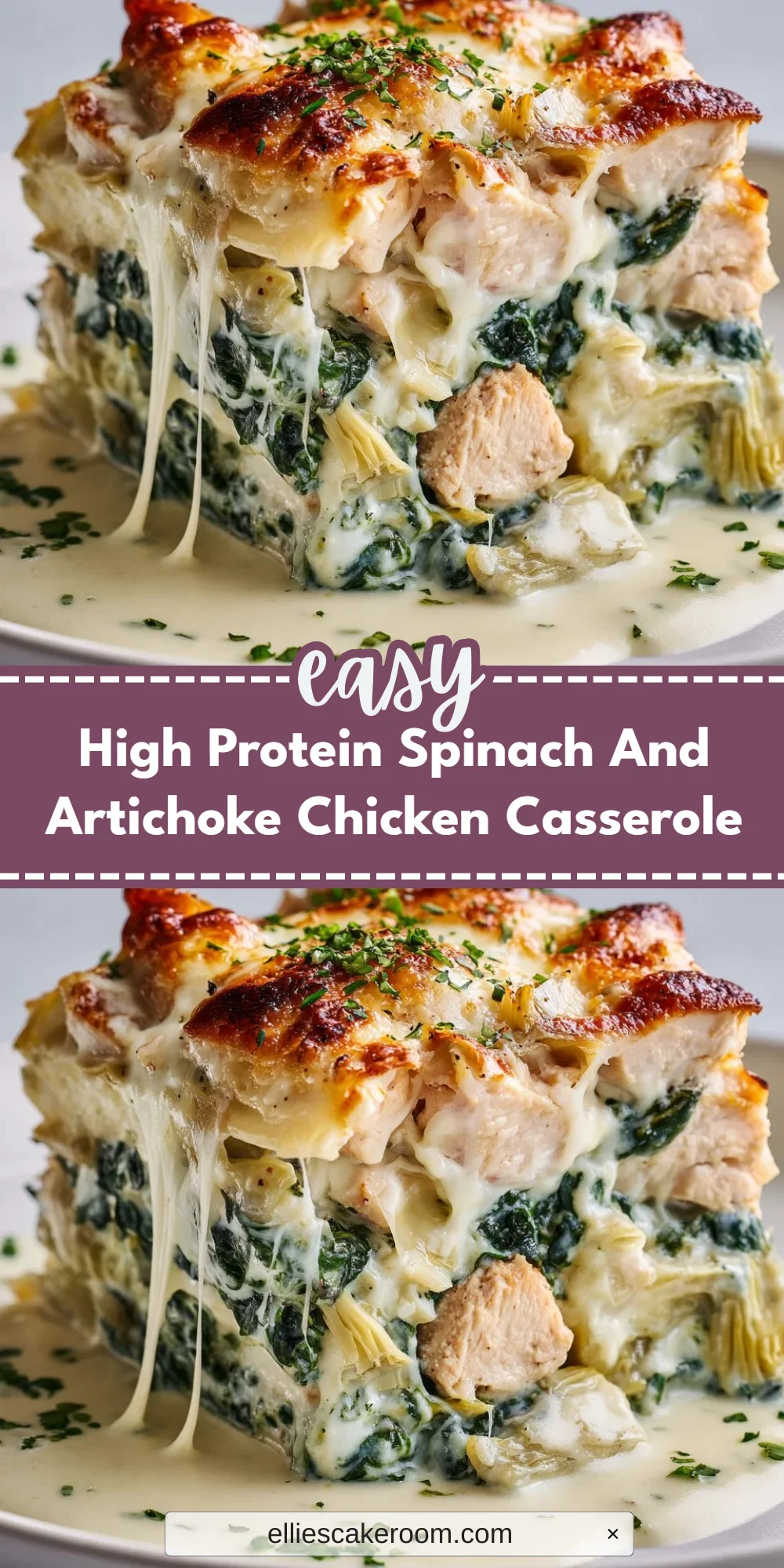 High Protein Spinach And Artichoke Chicken Casserole