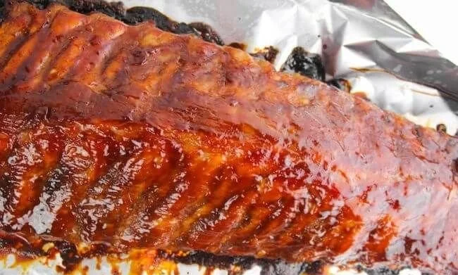 Delicious Huli Huli Ribs glazed with a sweet and tangy marinade