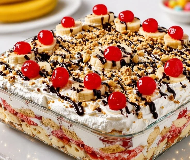 No-Bake Banana Split Dessert