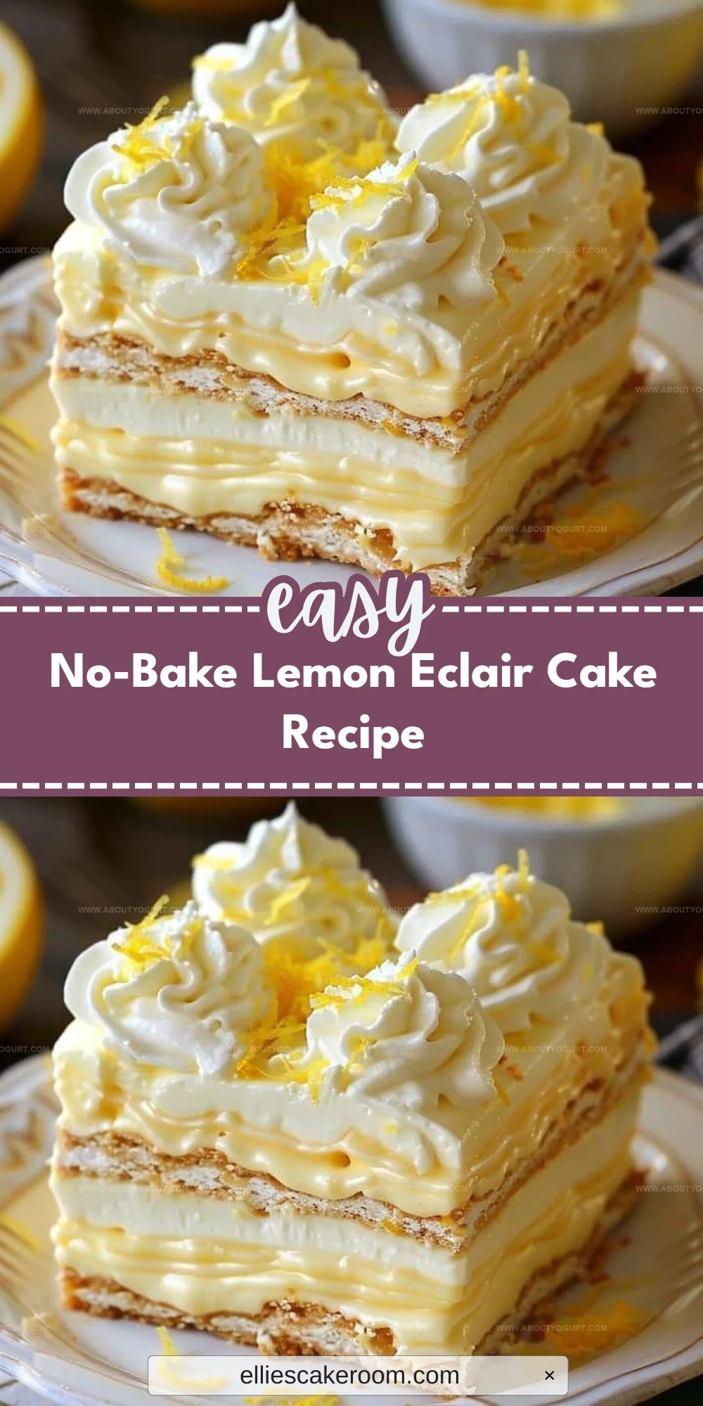 No-Bake Lemon Eclair Cake Recipe