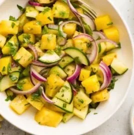 Fresh Pineapple Cucumber Salad with vibrant ingredients
