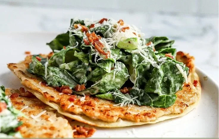 Smash Chicken Caesar Tacos
