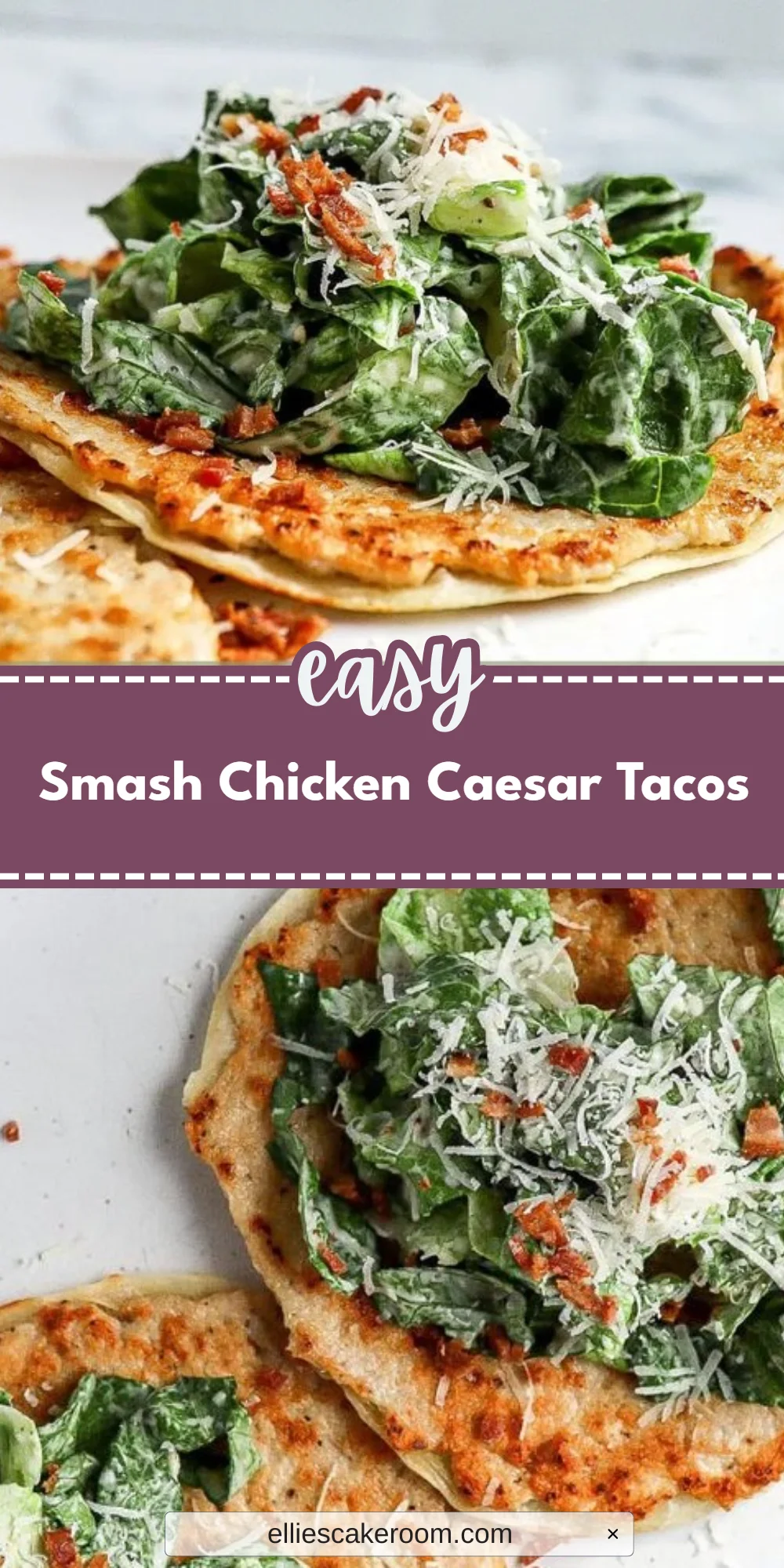 Smash Chicken Caesar Tacos