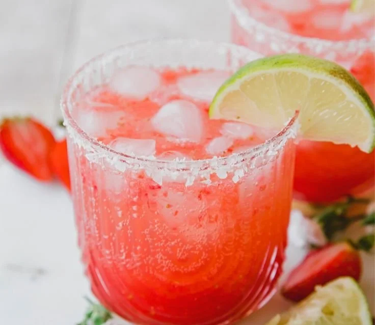 Strawberry Lime Mocktail Margarita