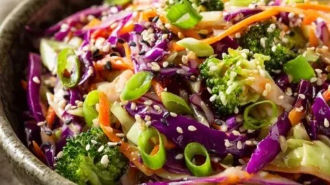 Vibrant Everyday Asian Cabbage Salad with Sesame Ginger Dressing