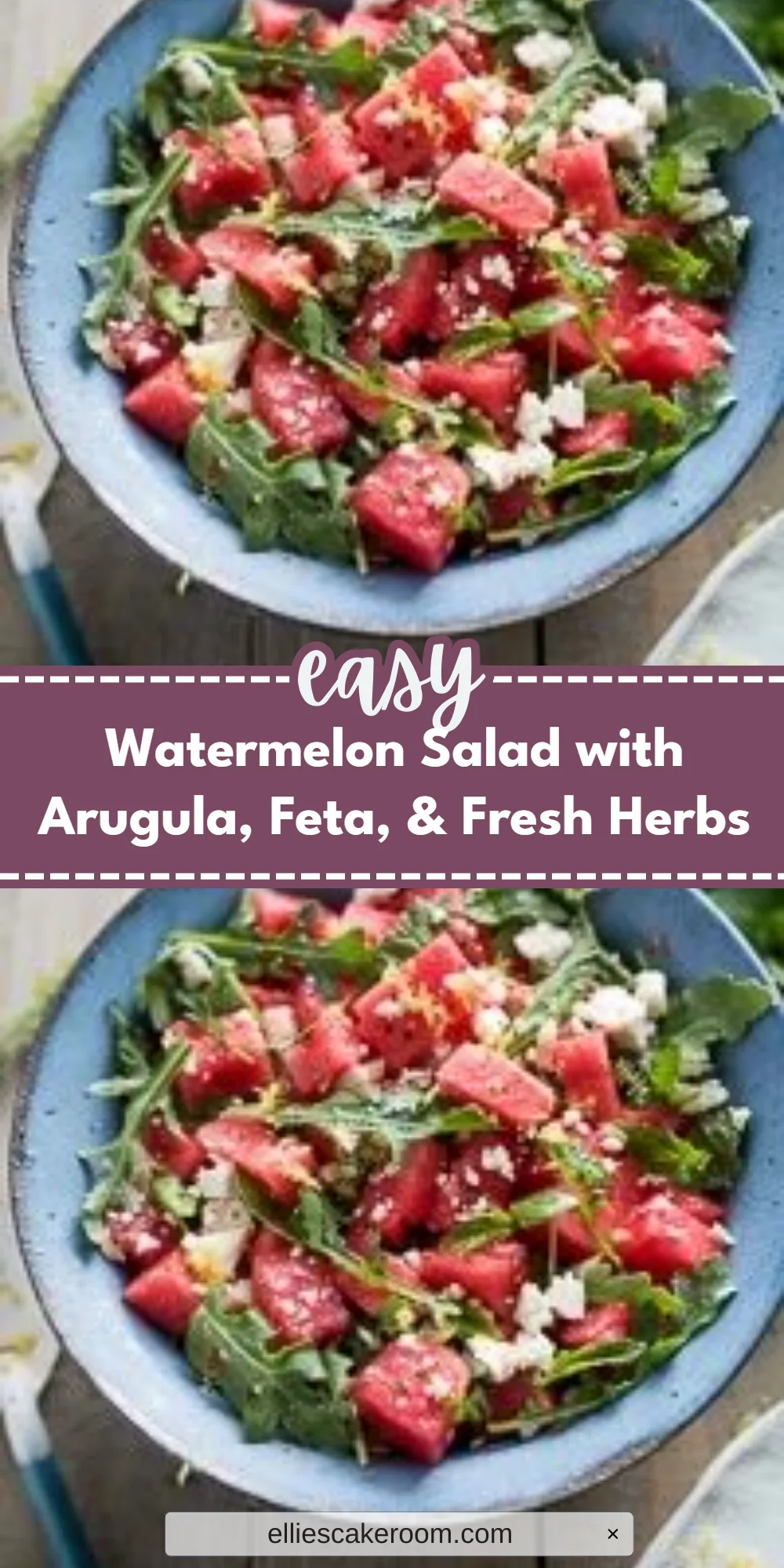 Watermelon Salad with Arugula, Feta, & Fresh Herbs