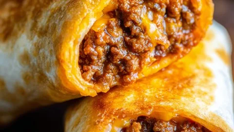 Delicious beef and cheese chimichangas served with salsa