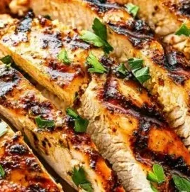 Grilled chicken marinated in a flavorful and zesty marinade