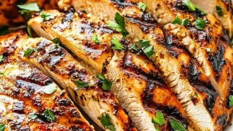 Grilled chicken marinated in a flavorful and zesty marinade