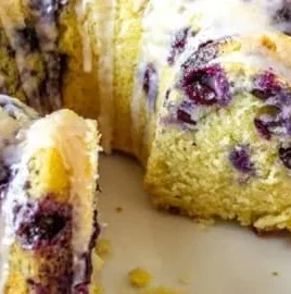 Blueberry Lemon Bundt Cake with fresh blueberries and lemon glaze