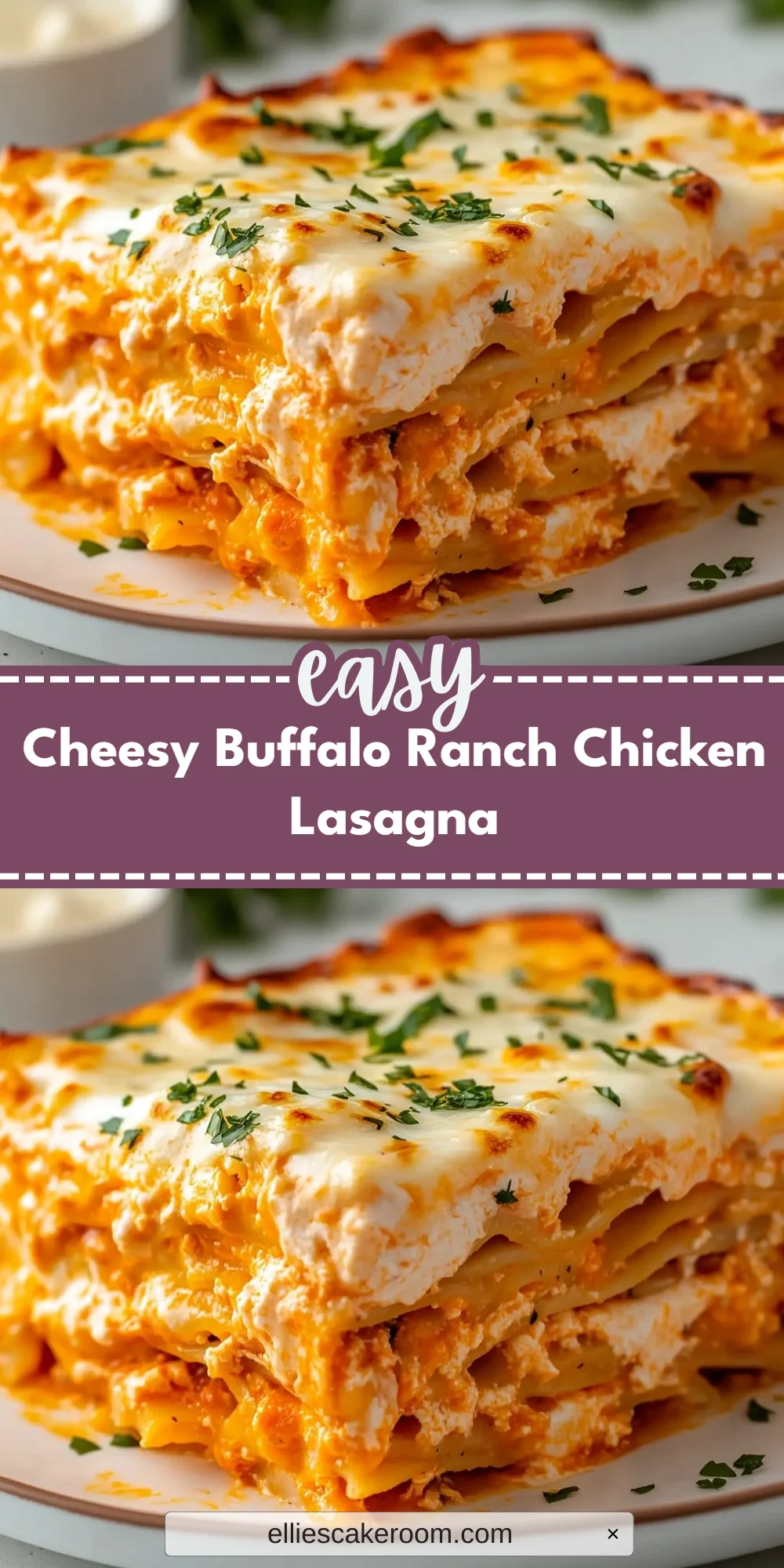 Cheesy Buffalo Ranch Chicken Lasagna