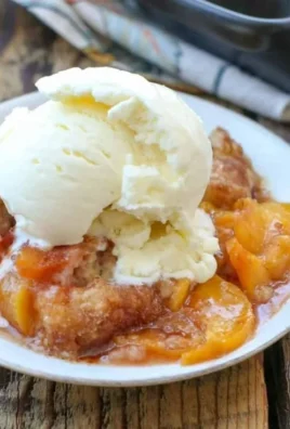 Delicious easy homemade peach cobbler made with fresh and canned peaches.
