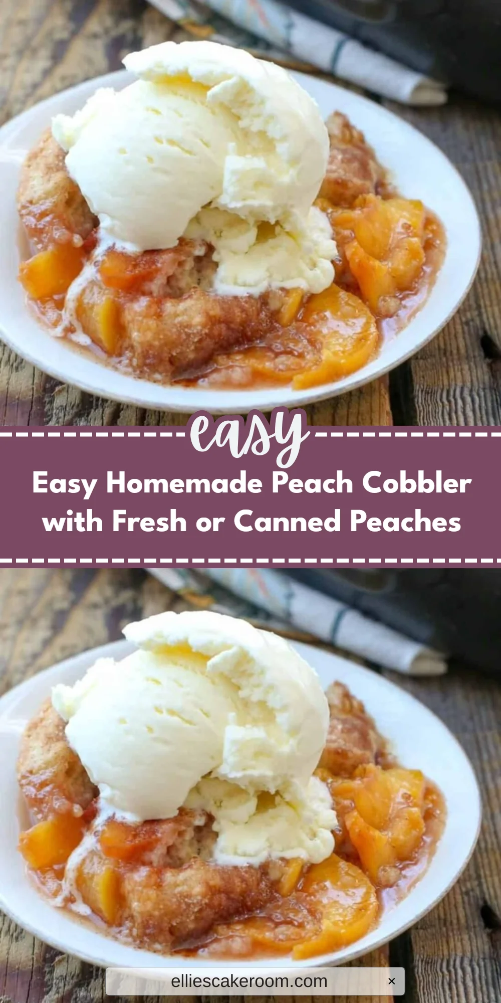 Easy Homemade Peach Cobbler with Fresh or Canned Peaches