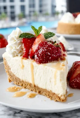Delicious easy no bake cheesecake topped with fresh berries