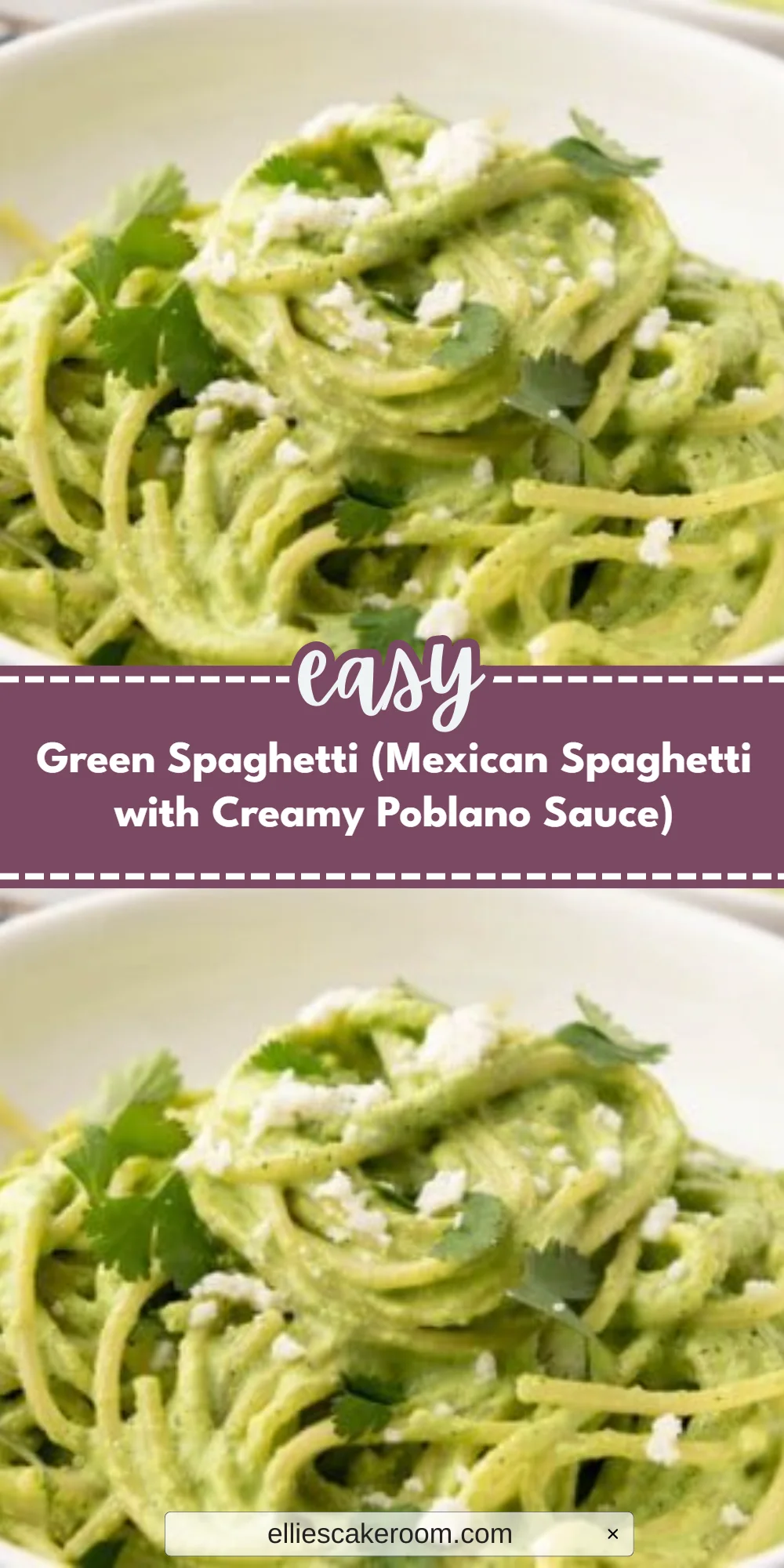 Green Spaghetti (Mexican Spaghetti with Creamy Poblano Sauce)