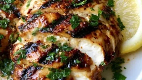 Grilled chicken marinated for juicy and caramelized flavor perfection
