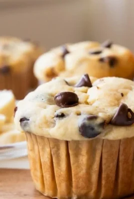 Delicious healthy banana chocolate chip muffins fresh from the oven
