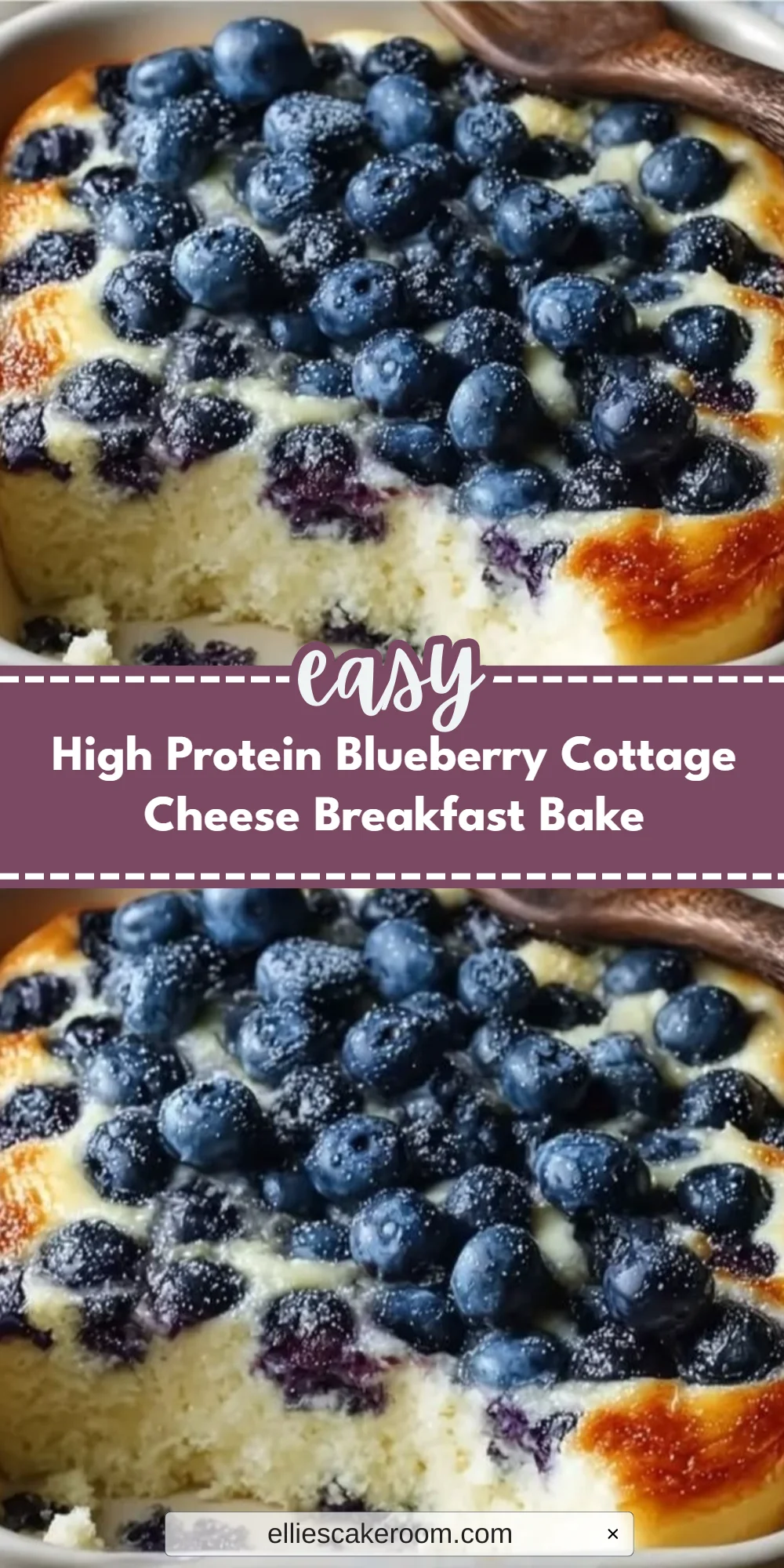 High Protein Blueberry Cottage Cheese Breakfast Bake