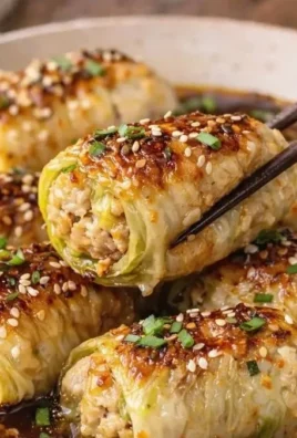 Low carb cabbage dumplings served on a plate