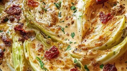 Marry Me Melting Cabbage served in creamy Tuscan love sauce