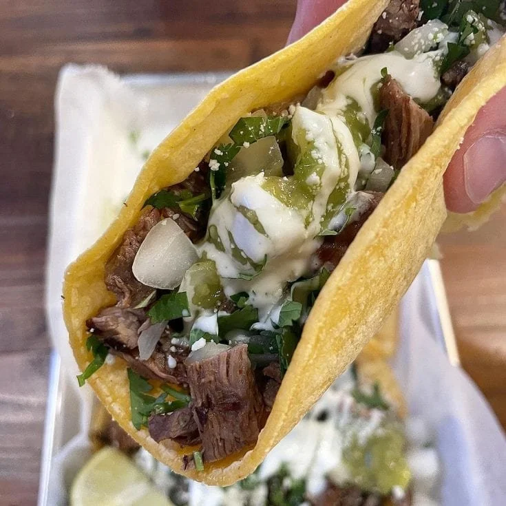 Delicious Mexican steak tacos served with fresh toppings
