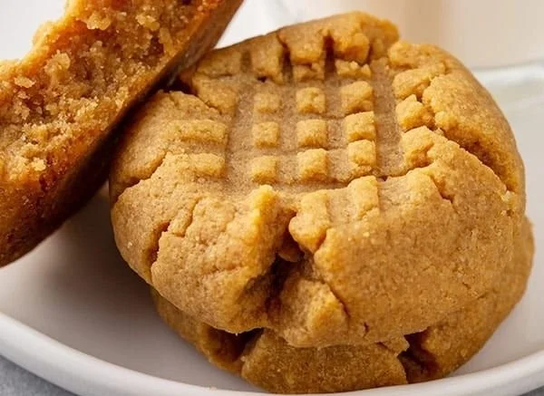 Delicious homemade peanut butter cookies on a plate.