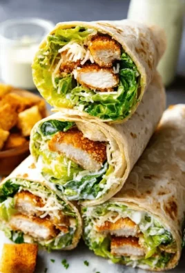 Slow Cooker Chicken Caesar Wraps with lettuce and Caesar dressing