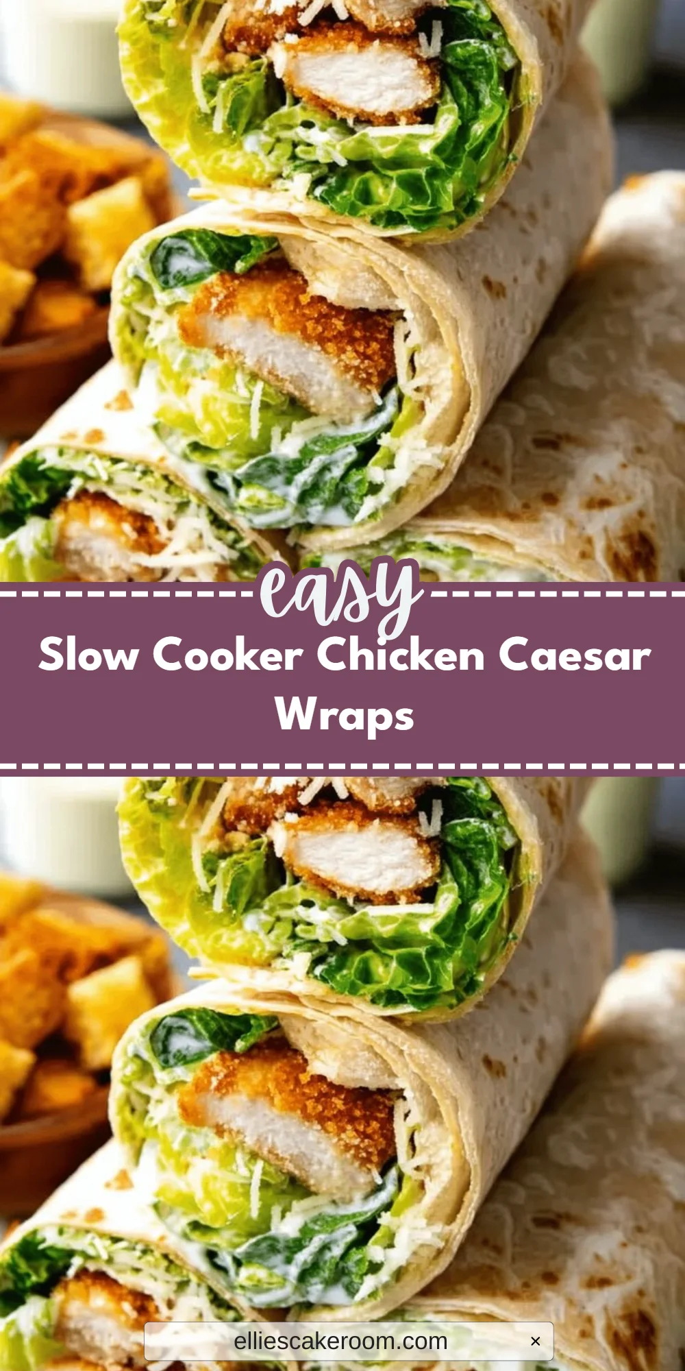Slow Cooker Chicken Caesar Wraps